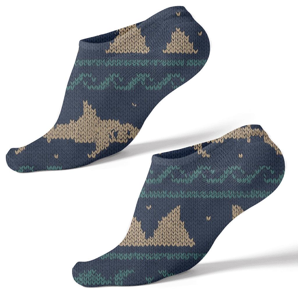 Knitted Shark Current Fair Isle custom ankle socks