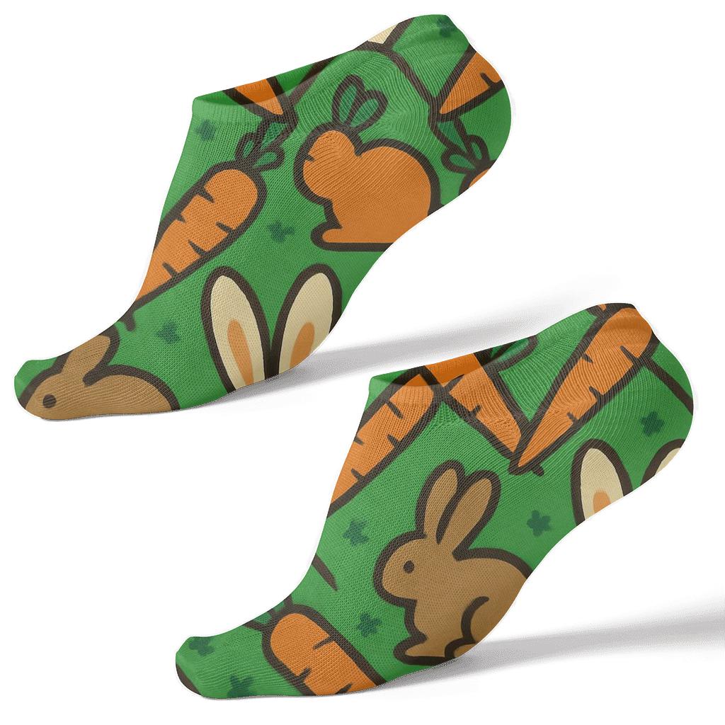 Carrot Lattice With Rabbit Ears soft everyday ankle socks