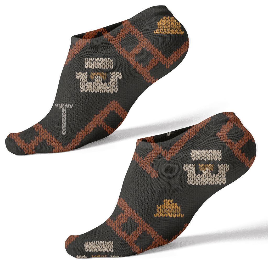 Roofer Chevron Ladder Knit Illusion custom ankle socks