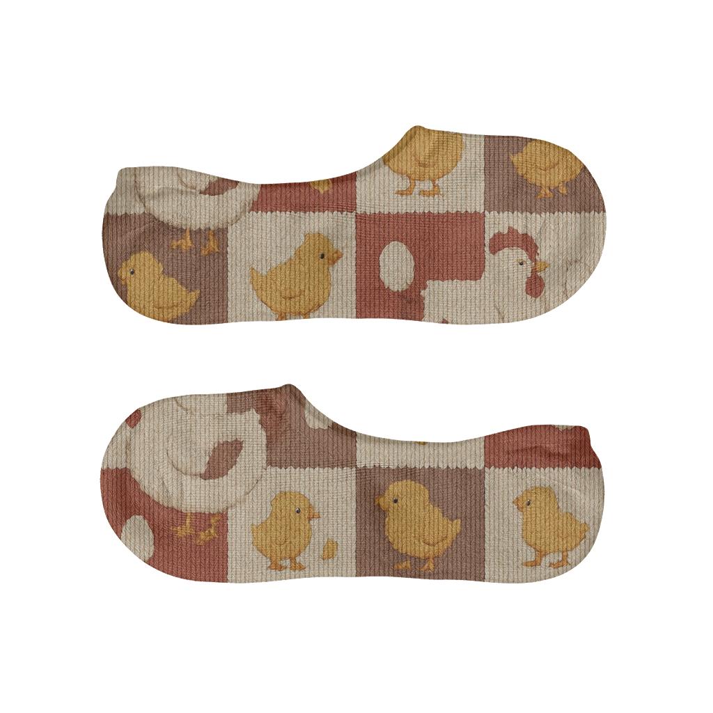 Knitted Chicken Quilt Grid breathable no-show socks