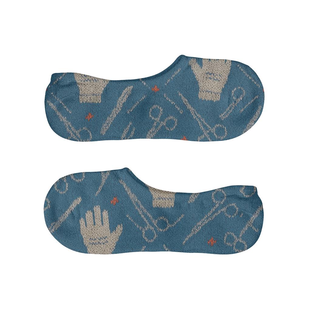 Knitted Surgeon Tool Lattice soft cotton no-show socks