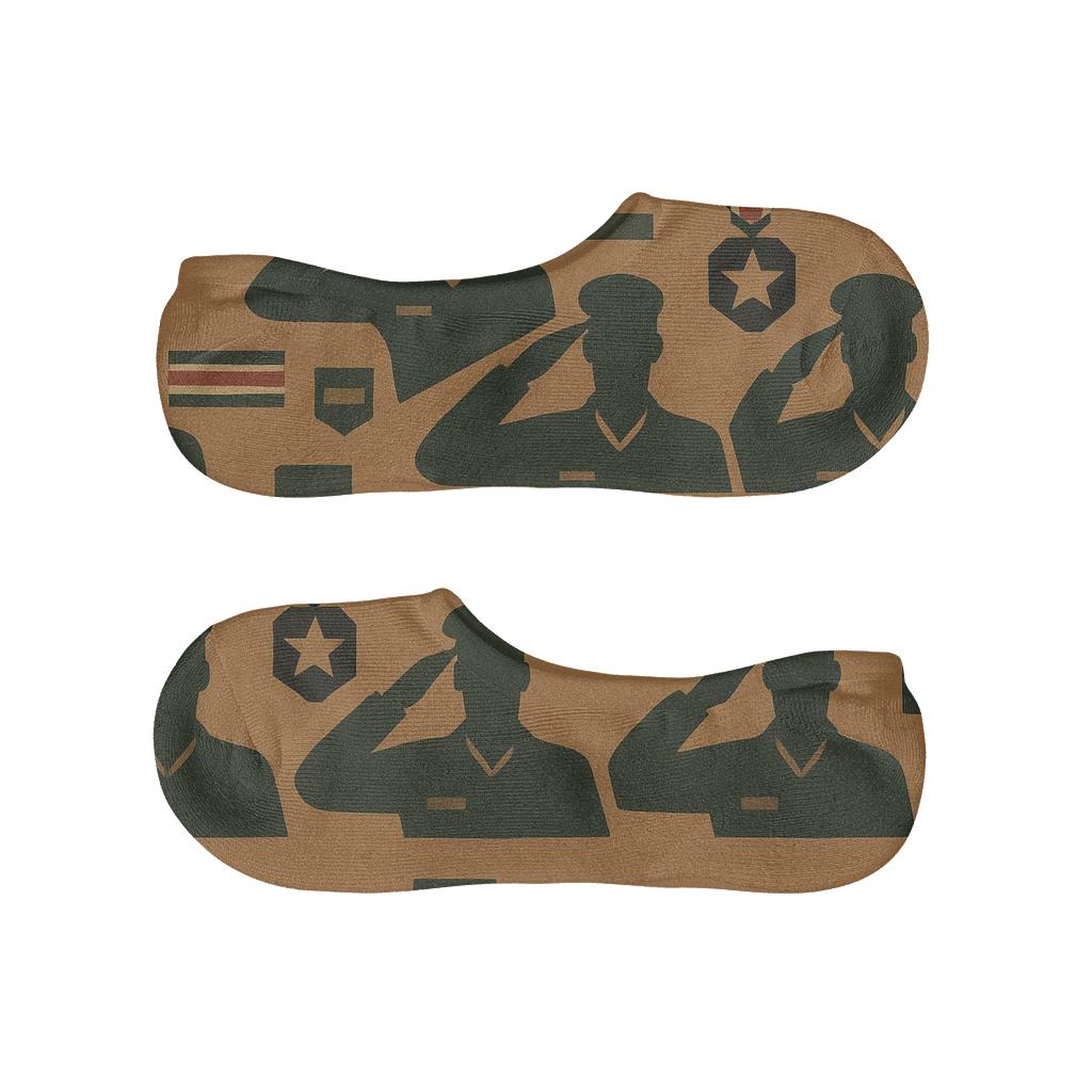 Medal Parade With Soldier Silhouettes Border Bands custom no-show socks