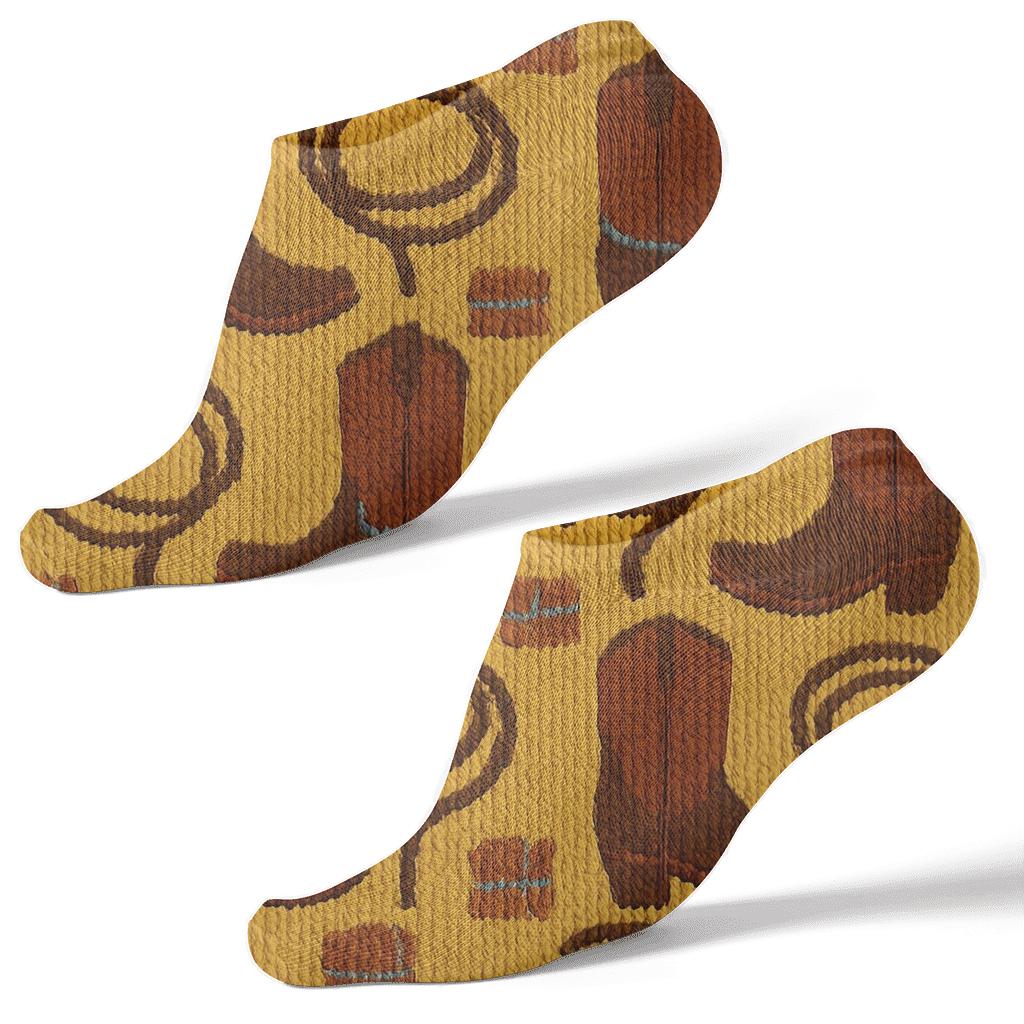 Rancher Boot And Lasso Knit Tessellation custom ankle socks