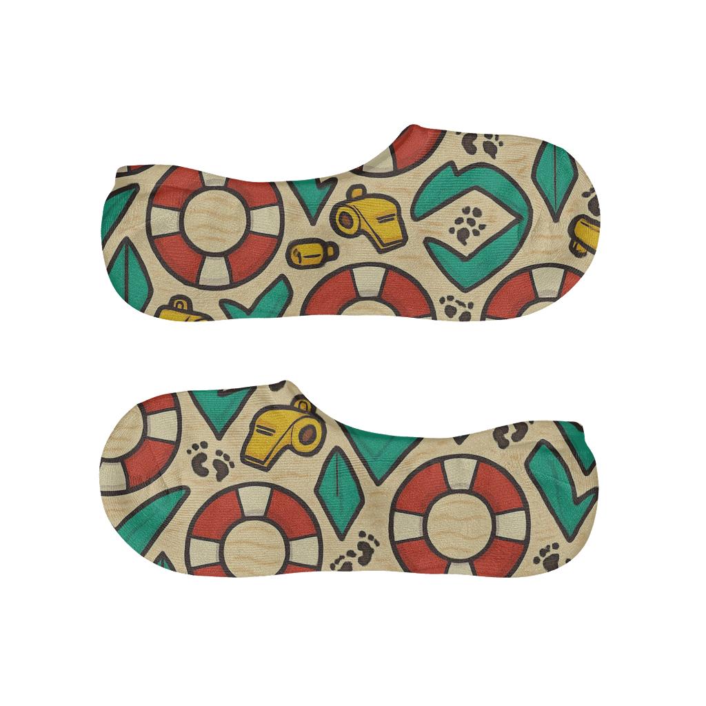 Rescue Ring Lattice With Lifeguard Whistle Accents soft cotton no-show socks