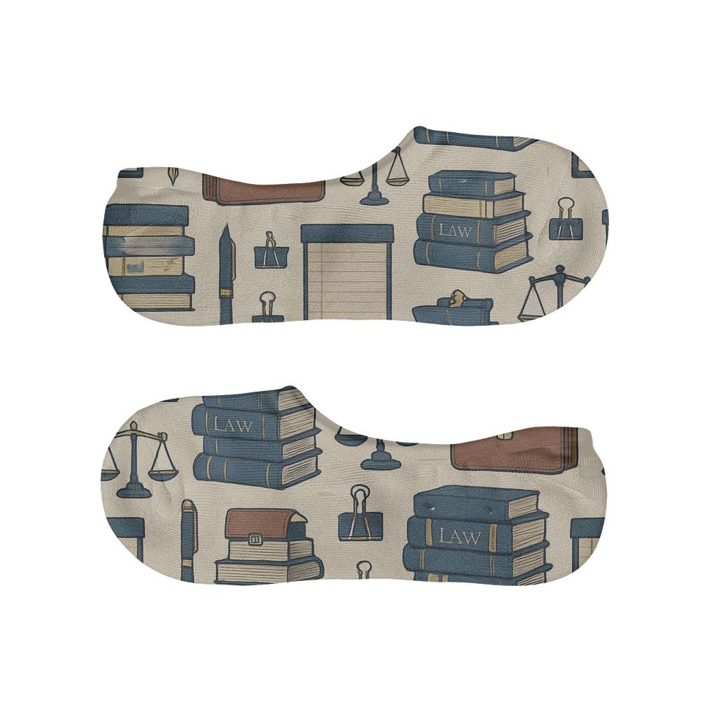 Legal Collage Pattern For Paralegal Desk anti-slip no-show socks