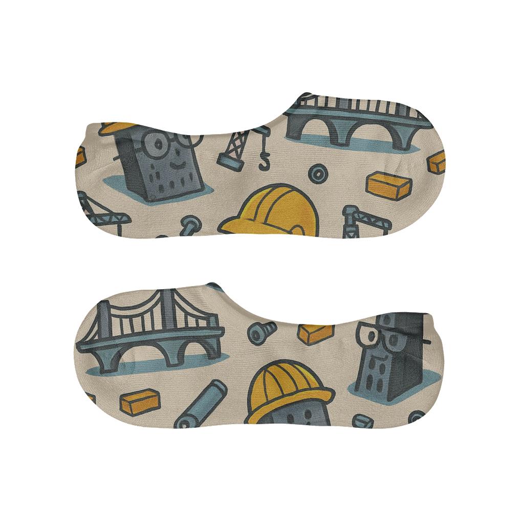 Architect Hat Wearing Towers All Over Print personalized invisible socks