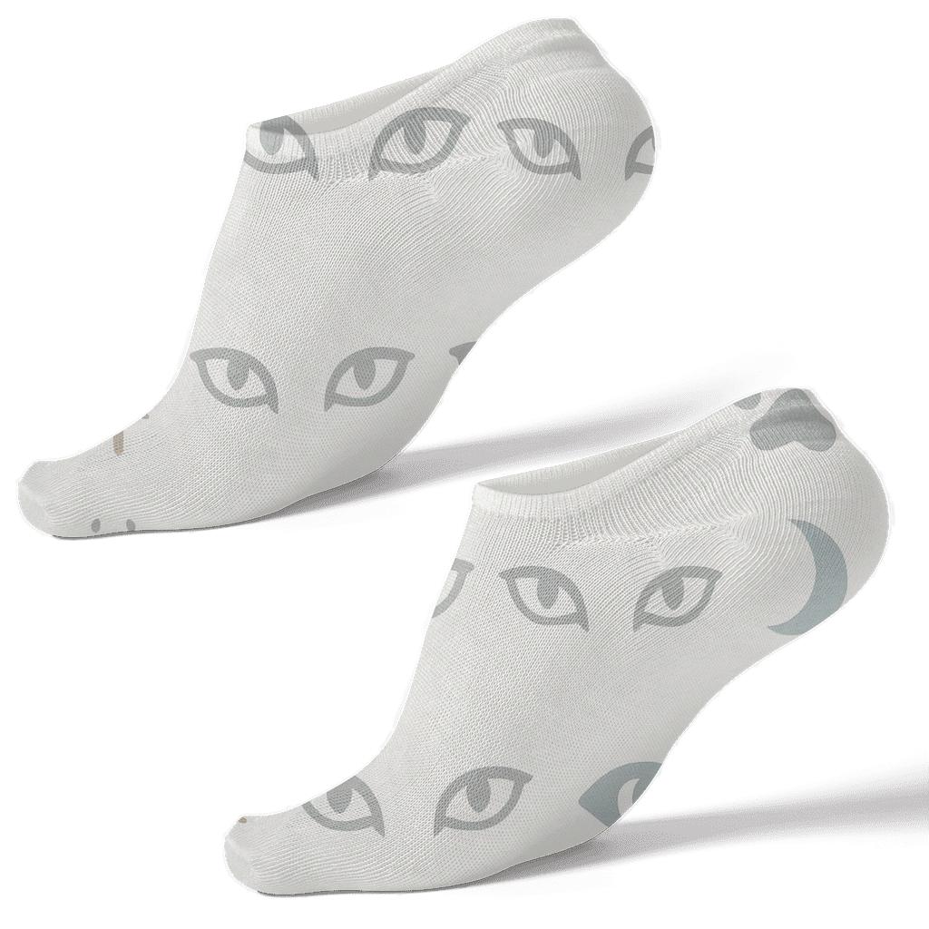 Moonlit Forest Bands With Gray Wolf Tracks personalized ankle socks