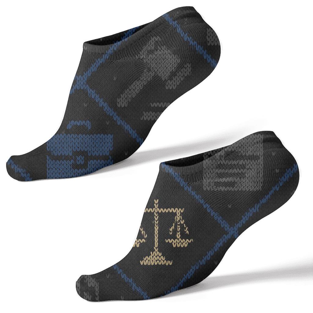 Paralegal Gavel And Briefcase Knit Illusion Lattice premium sports ankle socks