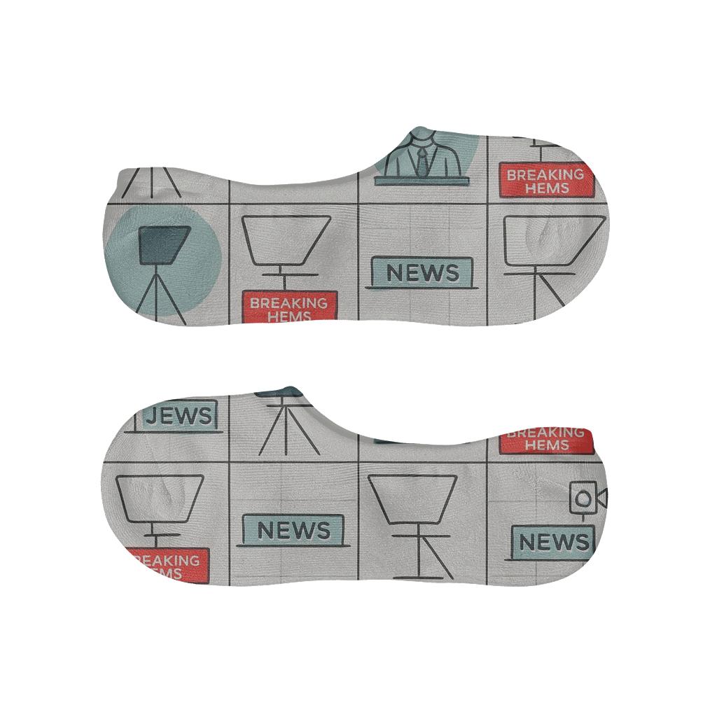 Teleprompter Tiles With News Anchor Spotlight soft cotton no-show socks