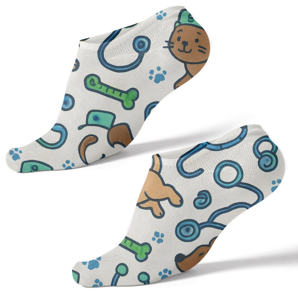 Paw Party Confetti, Veterinarian Edition trendy patterned ankle socks