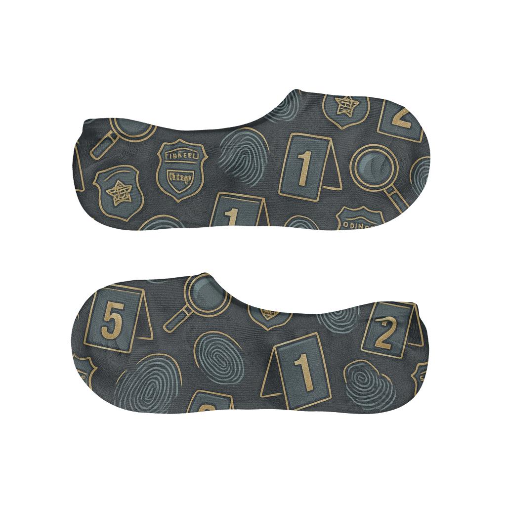 Midnight Evidence Markers Police Detective Tiling trendy no-show sock styles