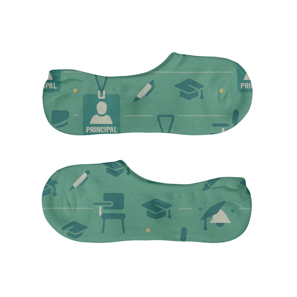 Hallway Badge Scatter Pattern, School Principal Edition comfortable low-cut socks