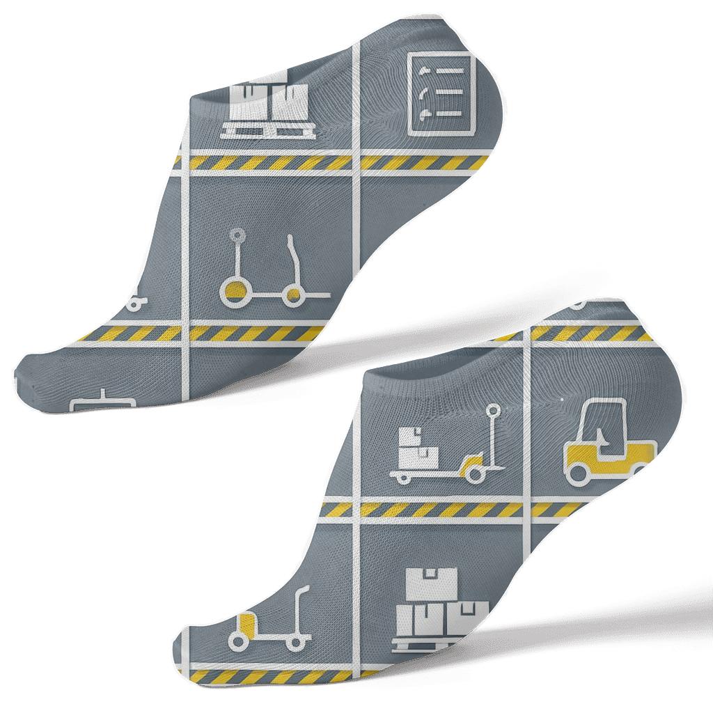 Shelving Band Rhythm With Warehouse Worker Icons comfortable cotton ankle socks