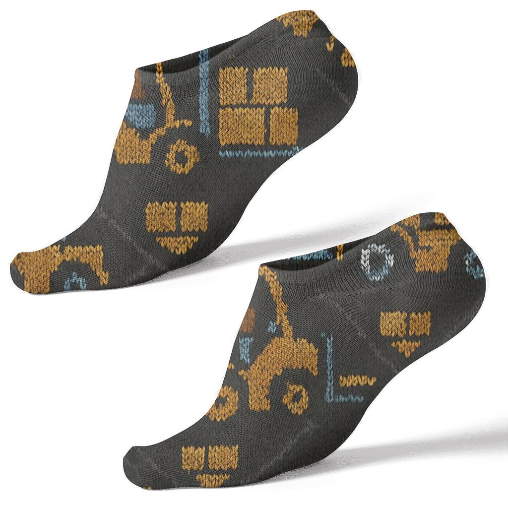 Warehouse Worker Forklift Knit Mosaic personalized ankle socks