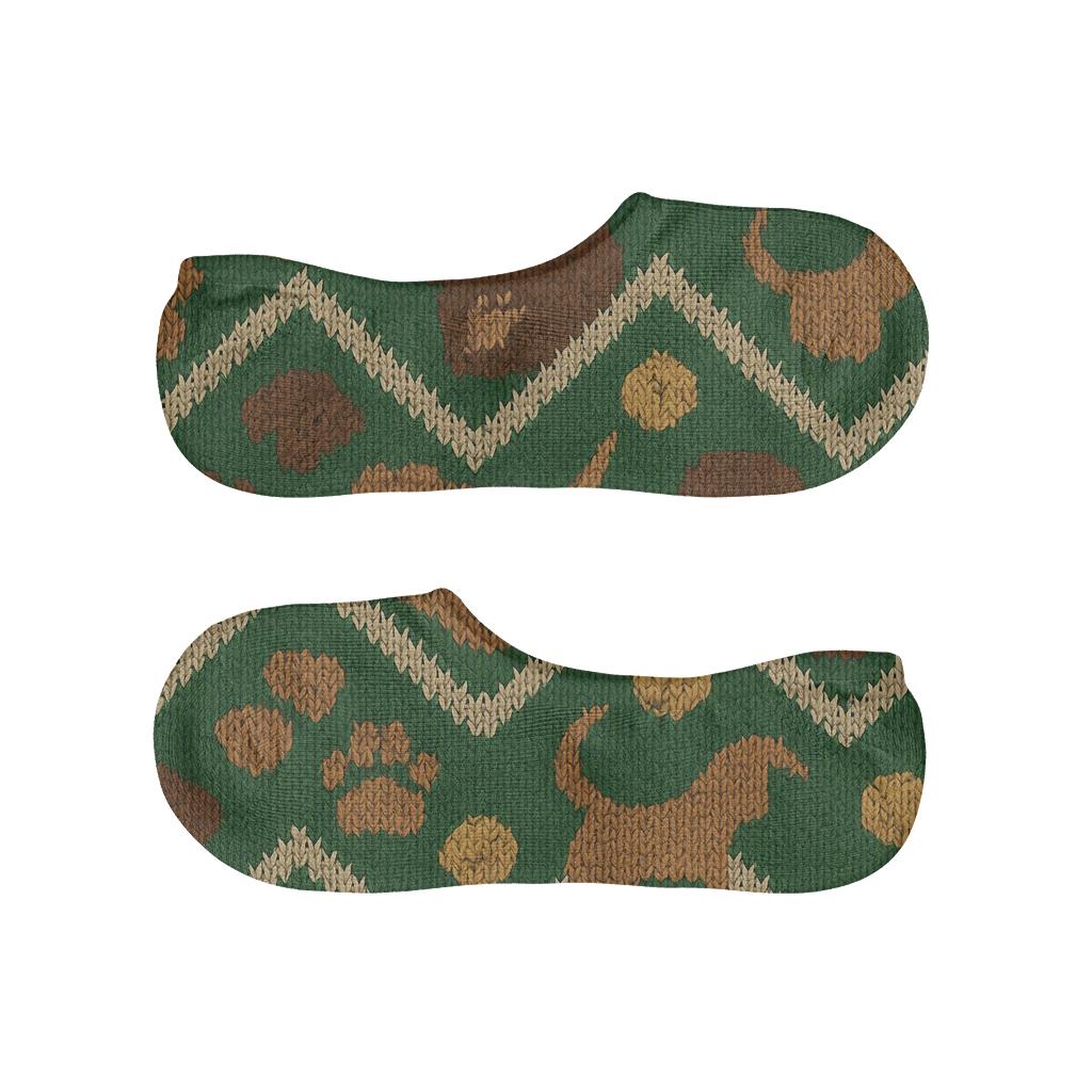 Knit Illusion Labrador Retriever Paw Chevron trendy no-show sock styles