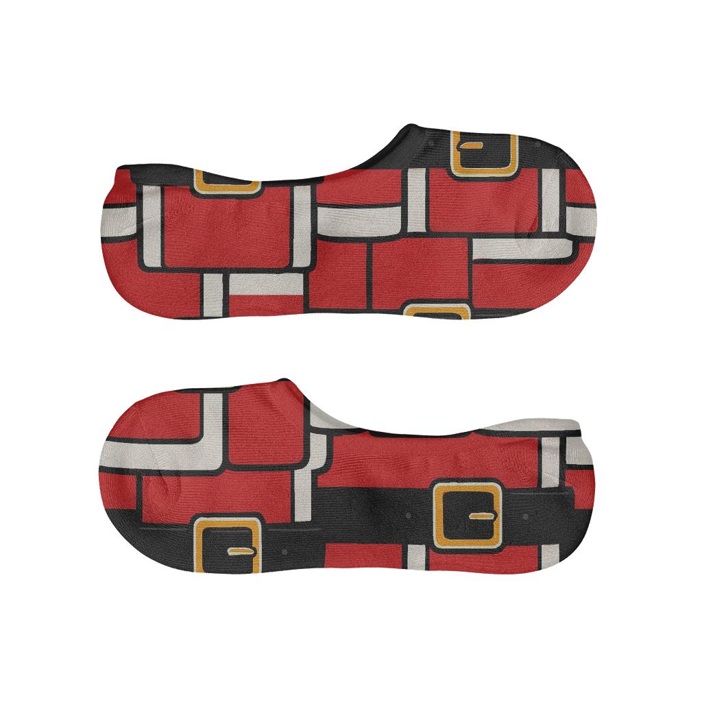 Pop Art Belt Buckle Santa-Grade Repeat low cut no-show socks