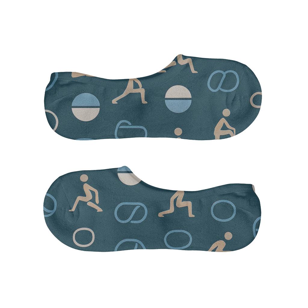 Therapy Ball Grid On Deep Teal, Physical Therapist comfortable invisible socks