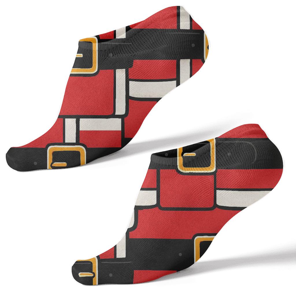 Pop Art Belt Buckle Santa-Grade Repeat stylish athletic ankle socks