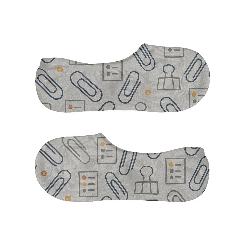 Paperclip Lattice For Office Manager soft cotton no-show socks