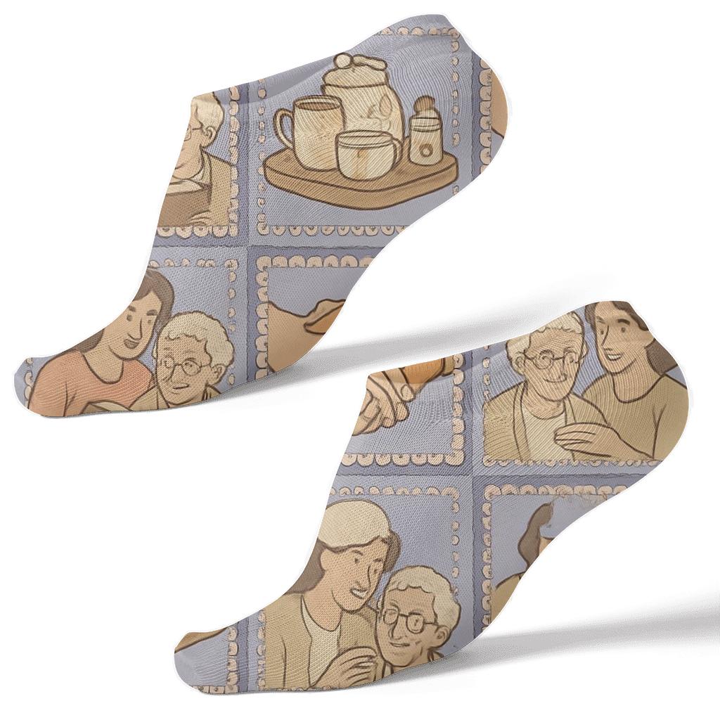Patchwork Smiles For Caregiver Comfort personalized ankle socks