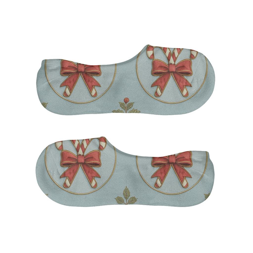 Ribbon Wrapped Candy Canes Medallion Tiles In Icy Blue trendy no-show sock styles