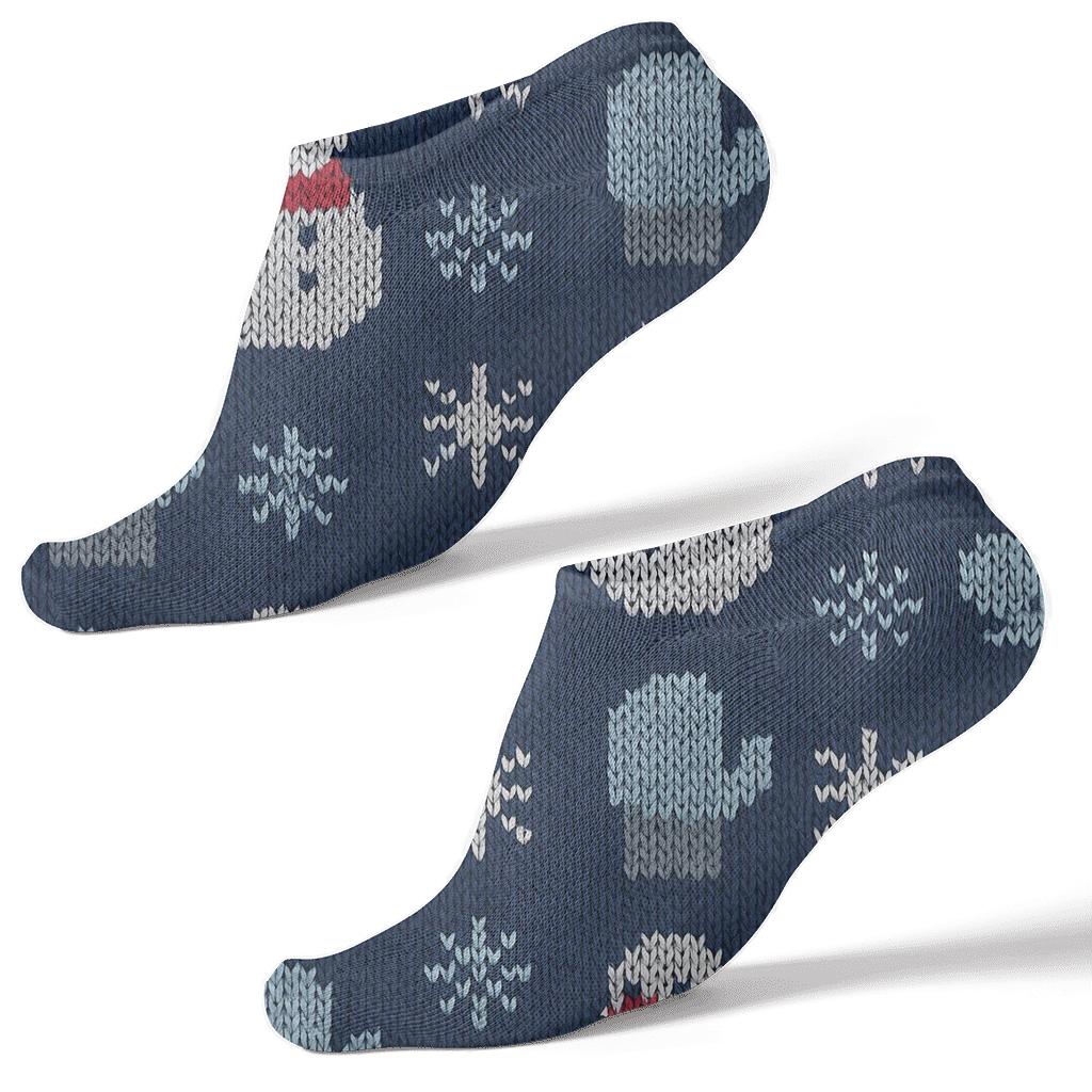 Knitted Christmas Snowman Dot Matrix soft everyday ankle socks