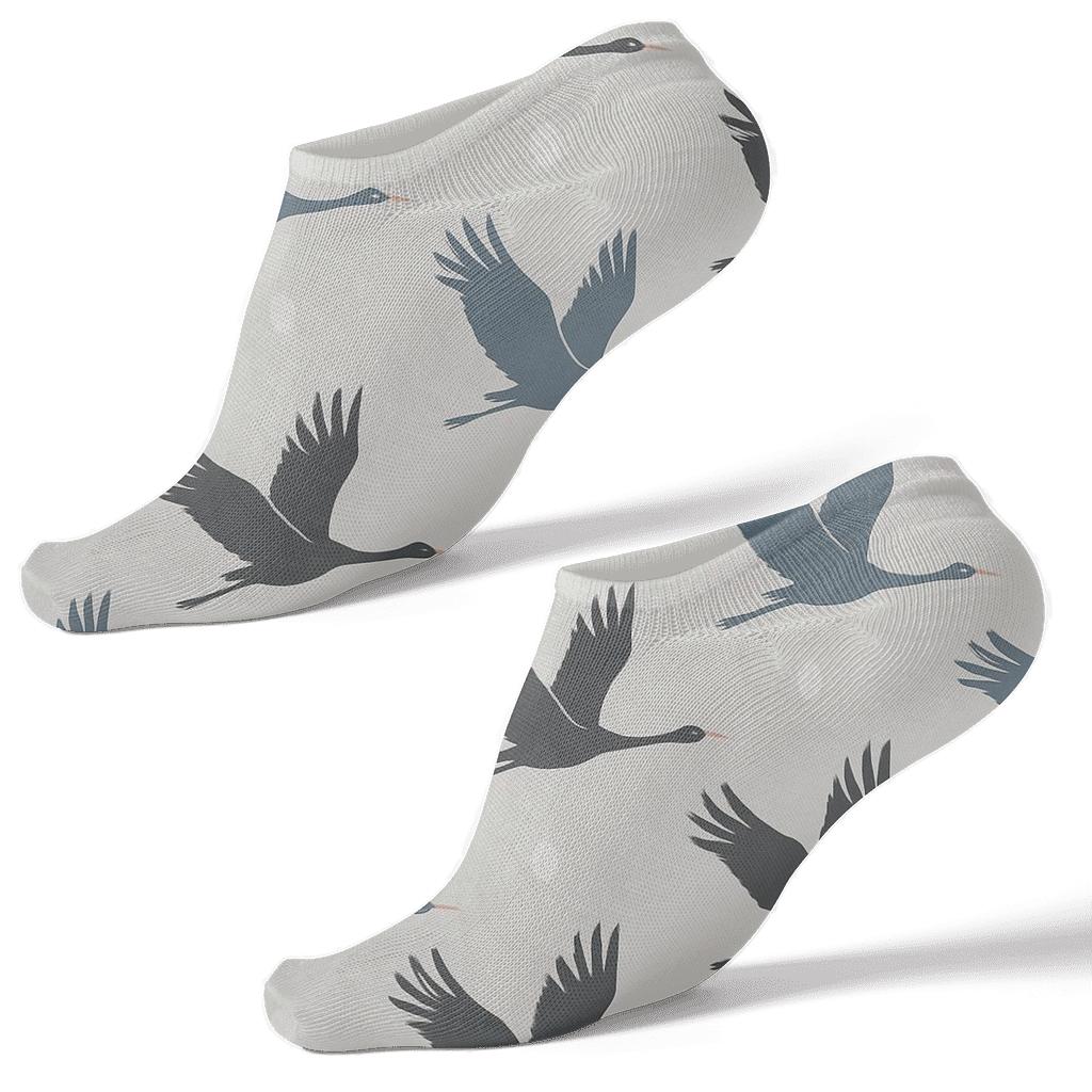 Crane Flight Chevron On Light Gray Background comfortable cotton ankle socks