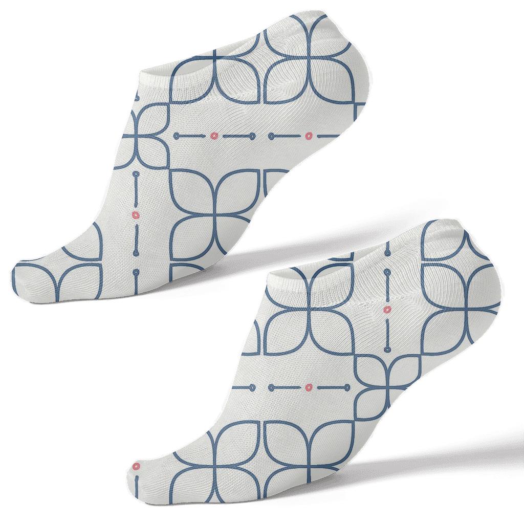 Quiet Quatrefoil Module designer print ankle socks