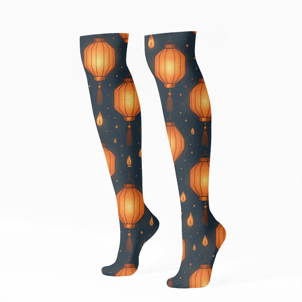 Tessellated Festival Glow, Lantern Edition personalized knee-high socks