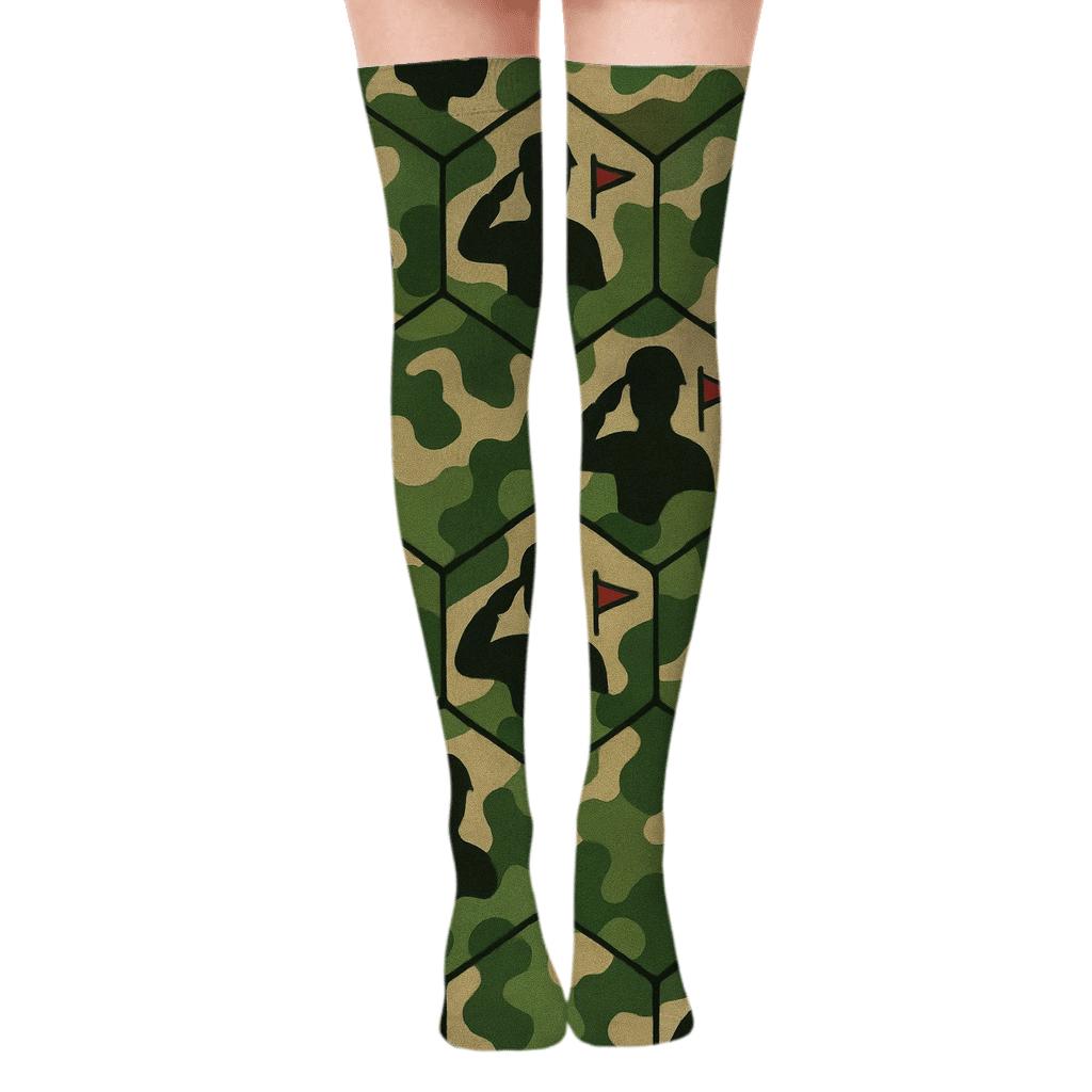 Soldier-Crafted Camouflage Lattice Parade personalized over-the-knee socks