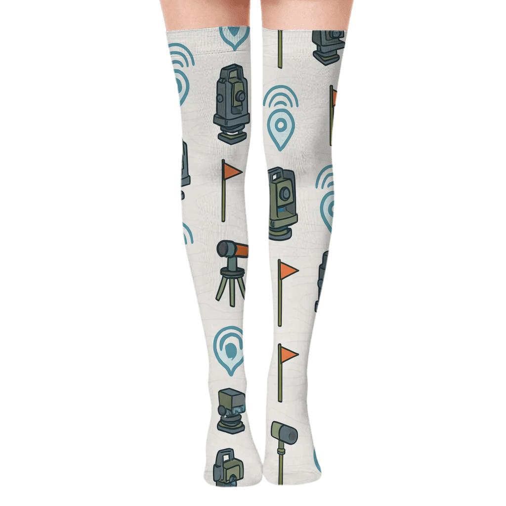 Contour Bandana Grid, Surveyor Edition soft everyday over-the-knee socks