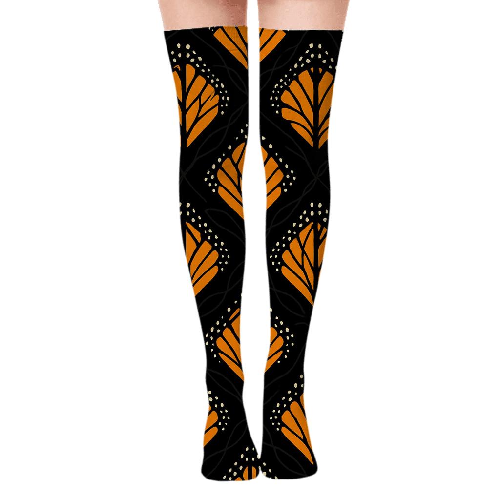 Monarch Venation Chevron Lattice custom over-the-knee socks