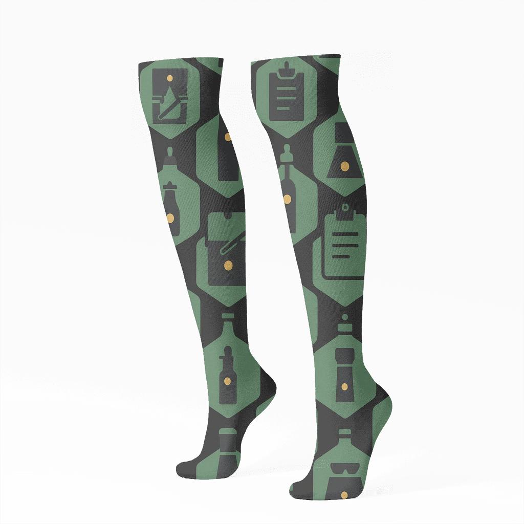 Trap And Spray Tessellation Pest Control Technician trendy patterned knee-high socks