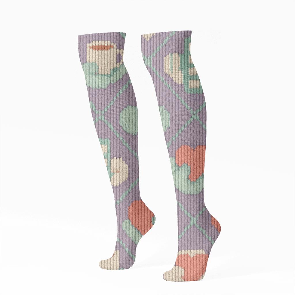 Knitted Comfort Lattice Caregiver soft everyday knee-high socks