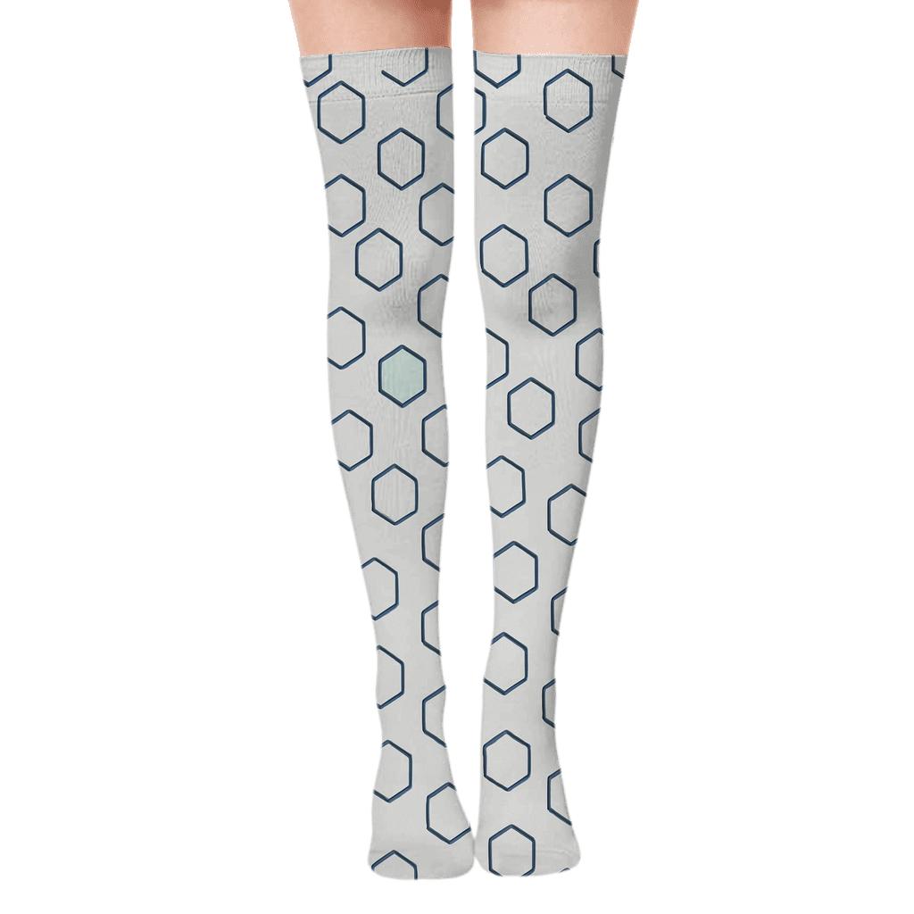 Micro Hex Drift personalized over-the-knee socks