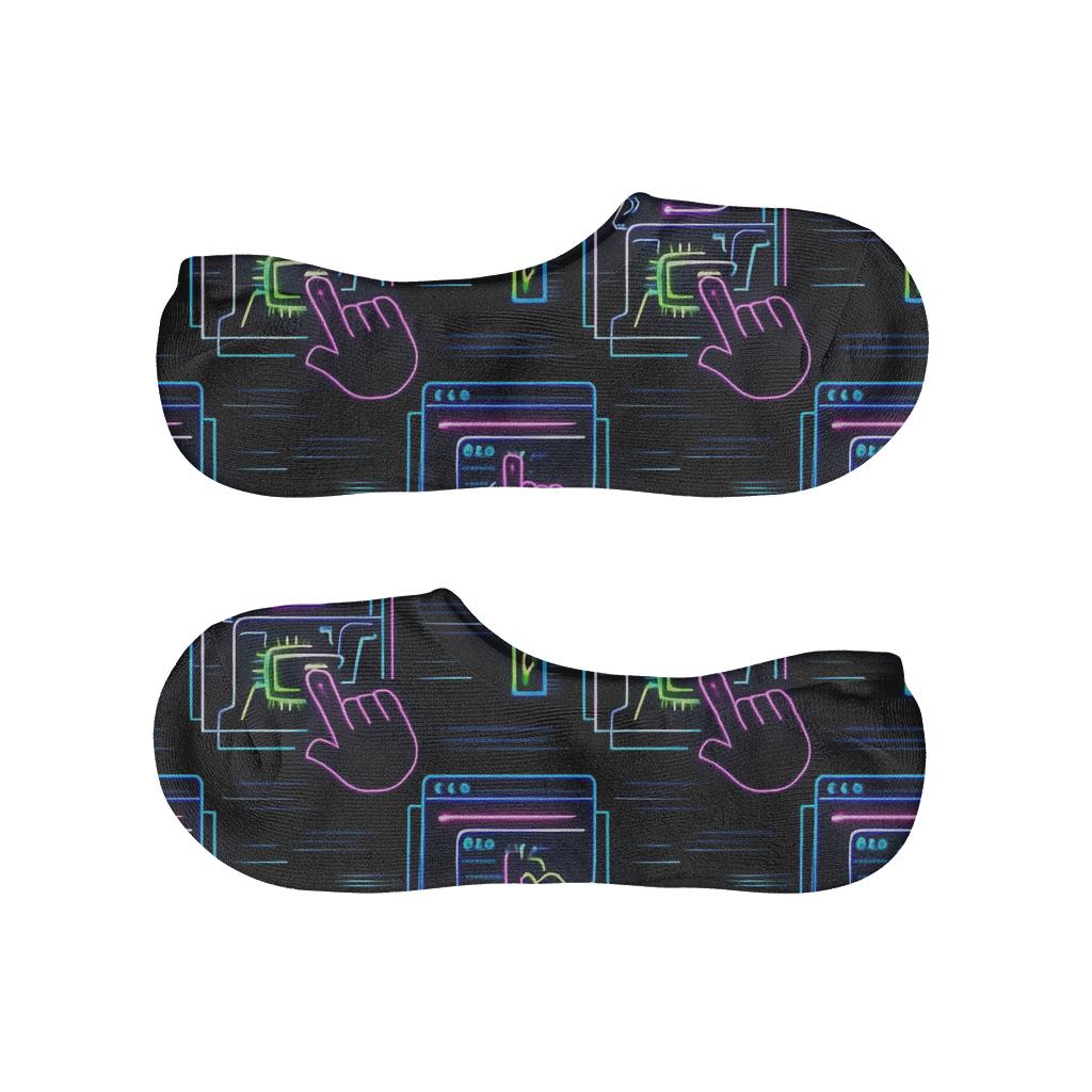 Digital Interface Lattice In 2025 Neon breathable no-show socks