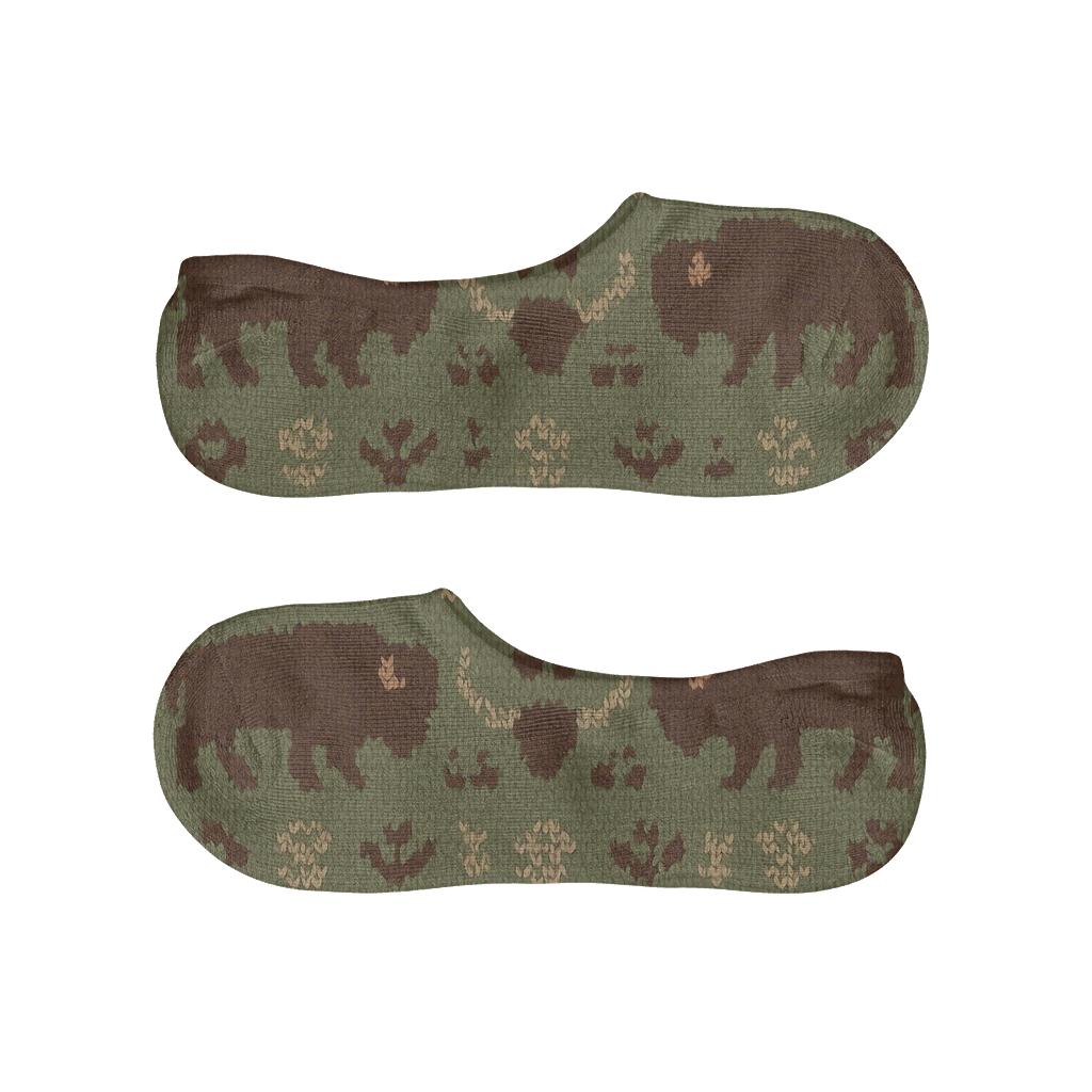Knitted Illusion Bison Prairie Bands comfortable invisible socks