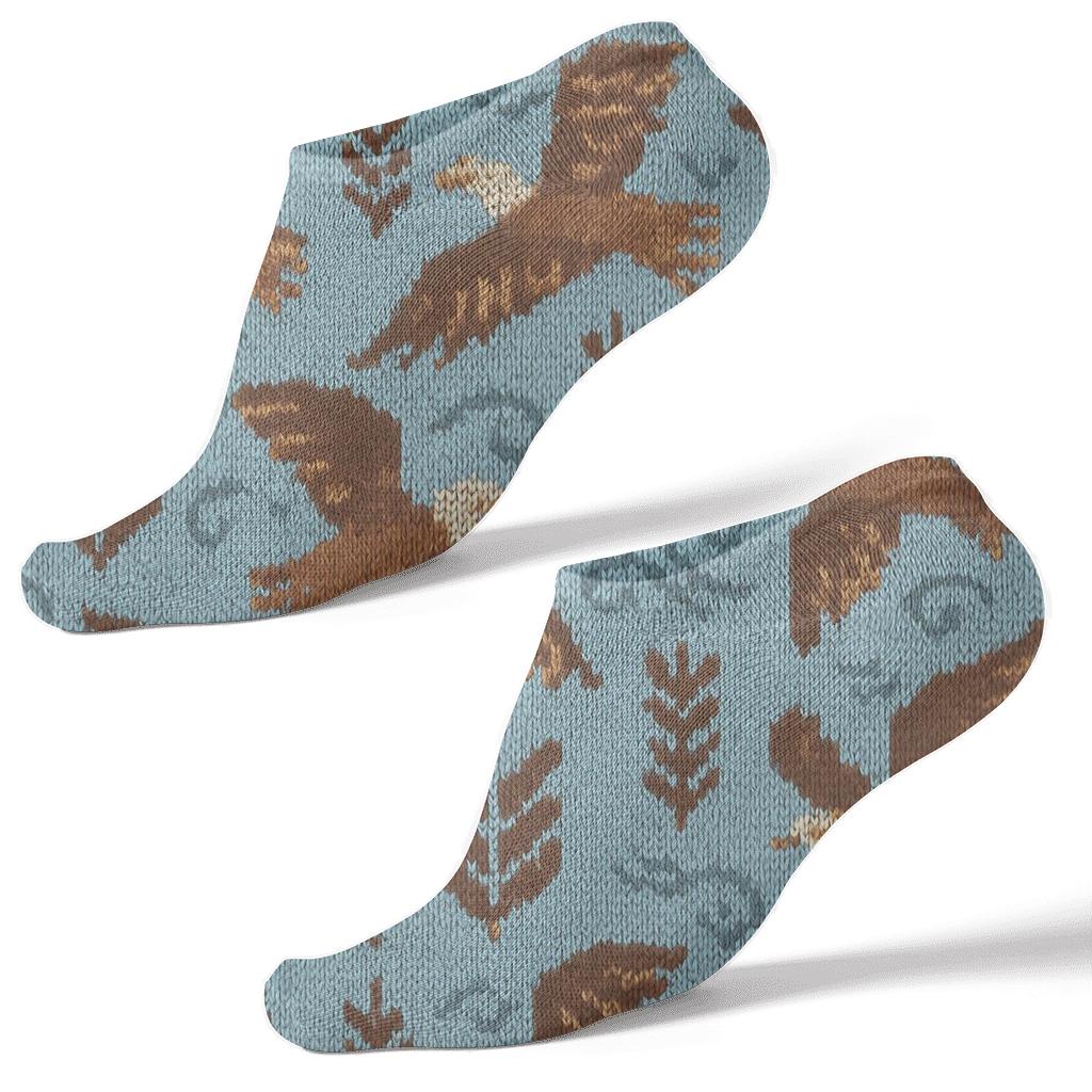 Knitted Sky Weave Eagle Pattern stylish athletic ankle socks