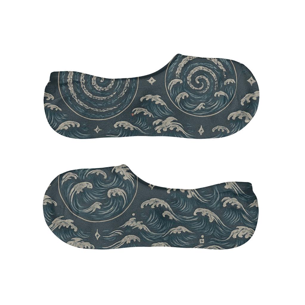 Storm Swell Whirlpool Medallions trendy no-show sock styles