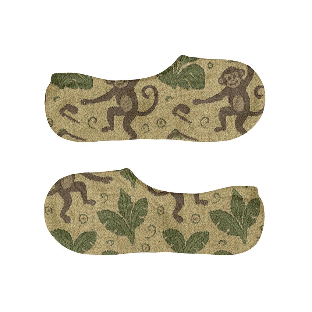 Knitted Illusion Vines Monkey Parade soft cotton no-show socks