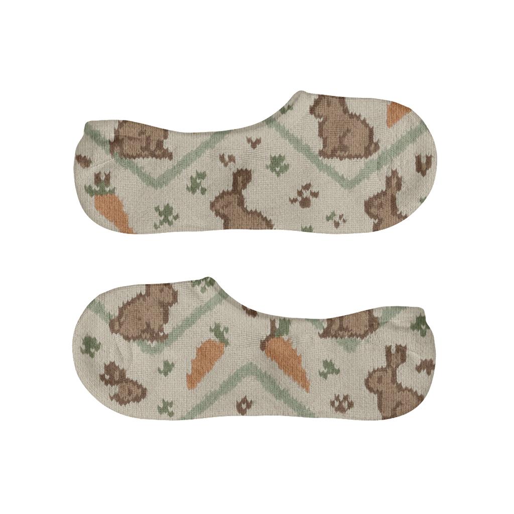 Knitted-Illusion Rabbit Meadow Chevron personalized invisible socks