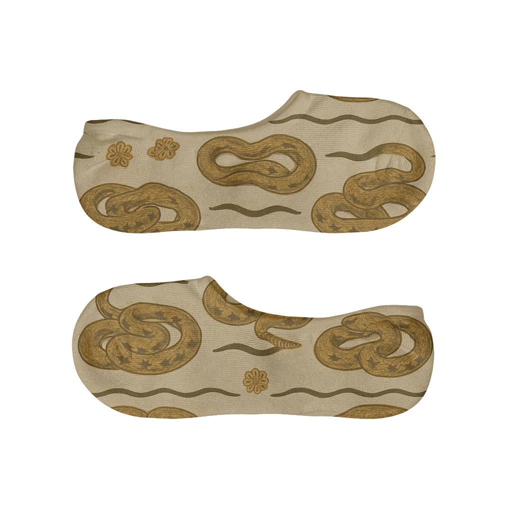 Desert Band Pattern With Rattlesnake And Snake Motifs breathable seamless no-show sockscustom no-show socks