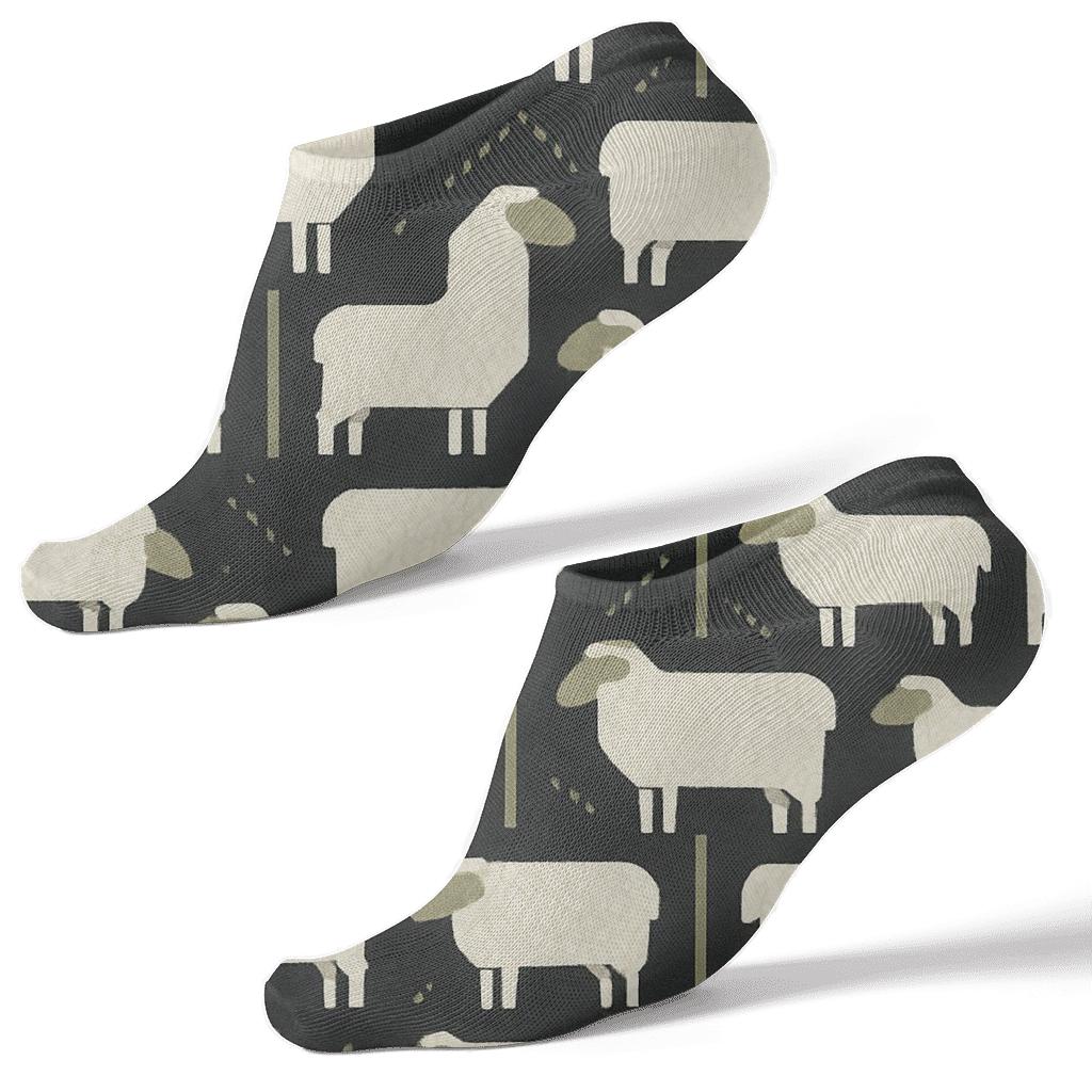 Sheep-Herringbone Wool Tracks soft everyday ankle socks