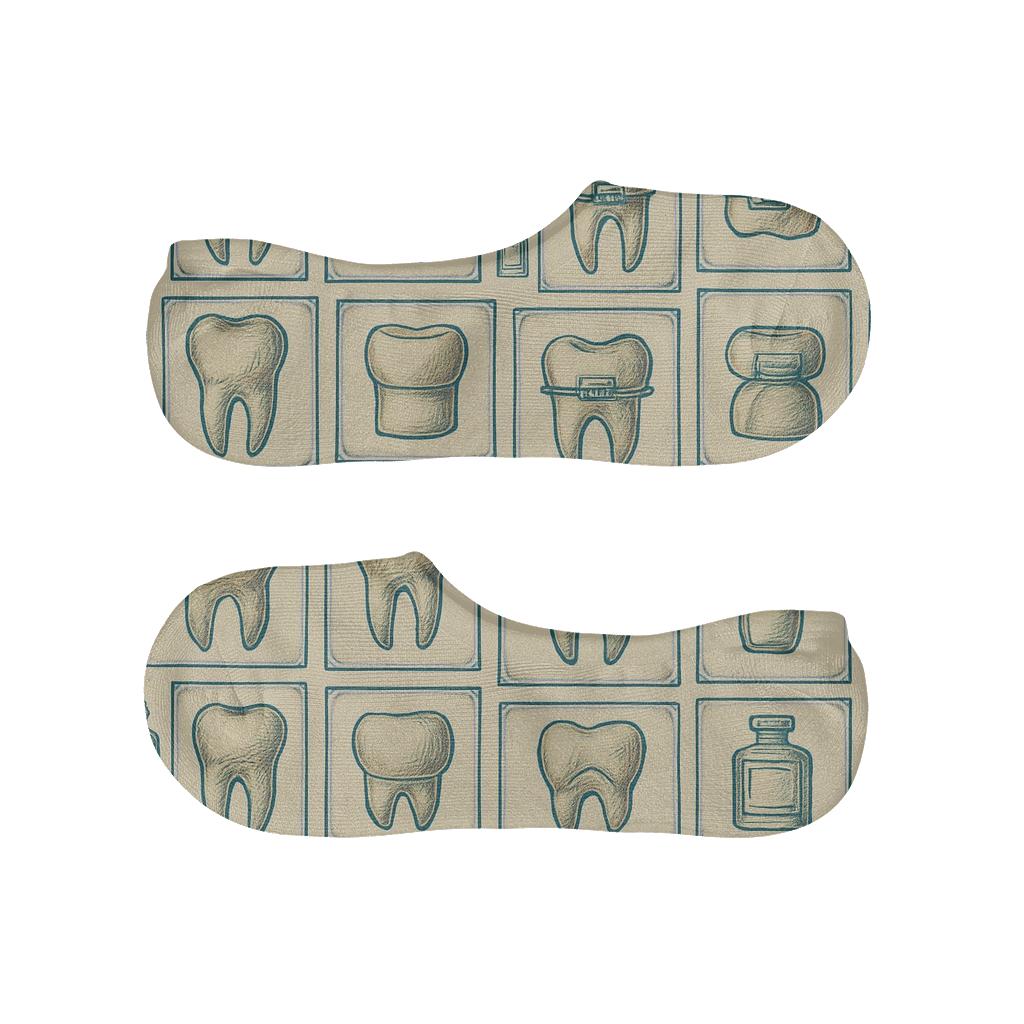 Vintage Naturalist Dental Collage, Dentist Edition trendy no-show sock styles