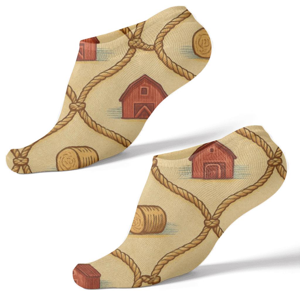 Patchwork Lasso Rhythm With Rancher Flair designer print ankle socks