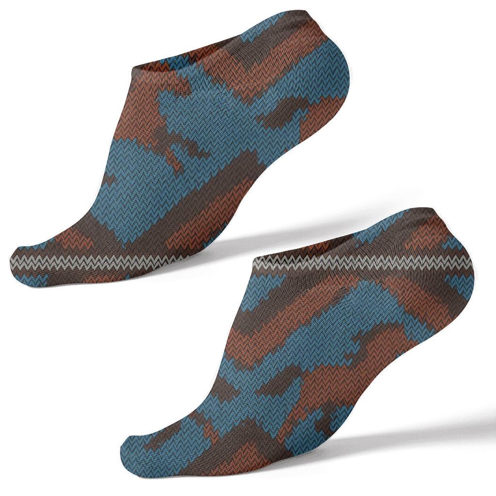 Rancher Knit Illusion Horse Chevron designer print ankle socks