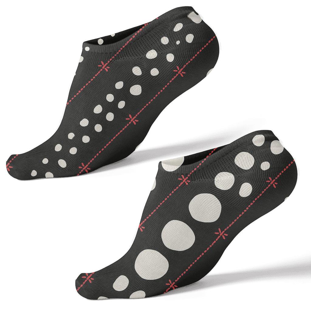 Modern Minimalist Bandana Stripe With Spot Progression On Black designer print ankle socks