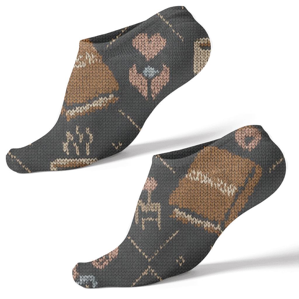 Knitted Pattern Illusion With Counselor Notebooks trendy patterned ankle socks
