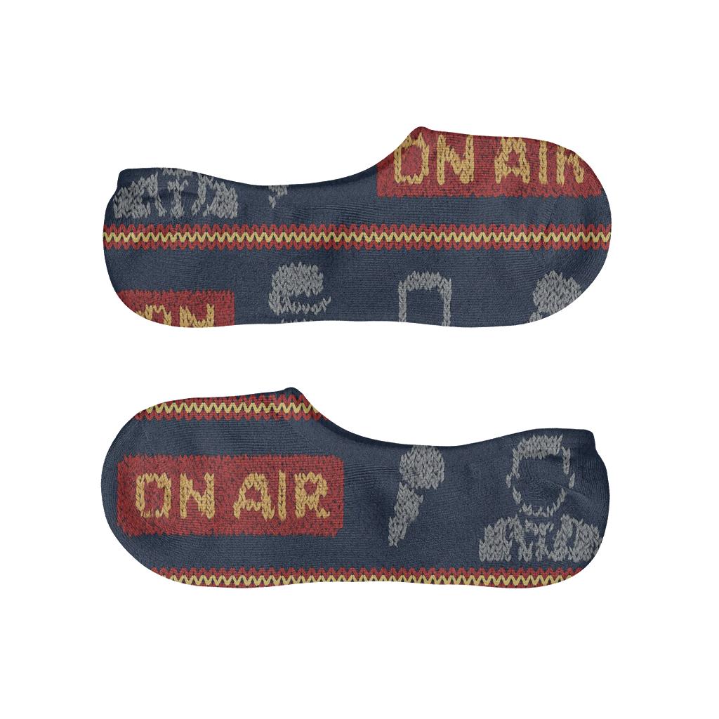 Knitted News Anchor Ticker Weave low cut no-show socks