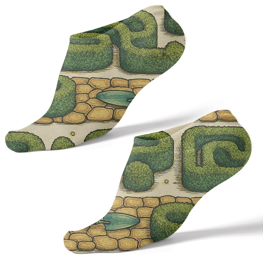 Hedge Maze Bands In Landscaper Rhythm personalized ankle socks